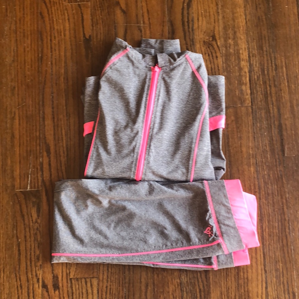 Justice workout leggings and hoodie